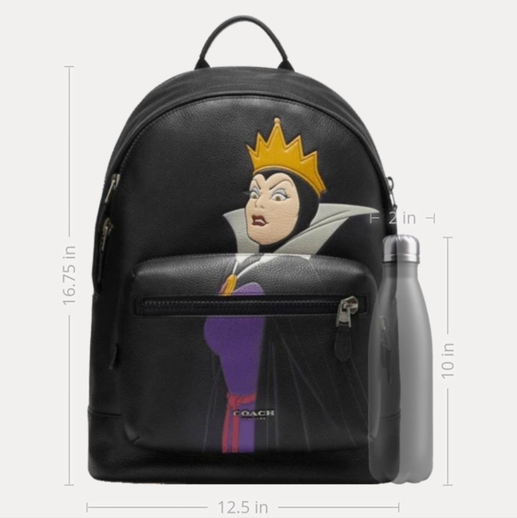 New 🎀 Coach Disney West Backpack With Evil Queen Motif Large - Picture 6 of 6